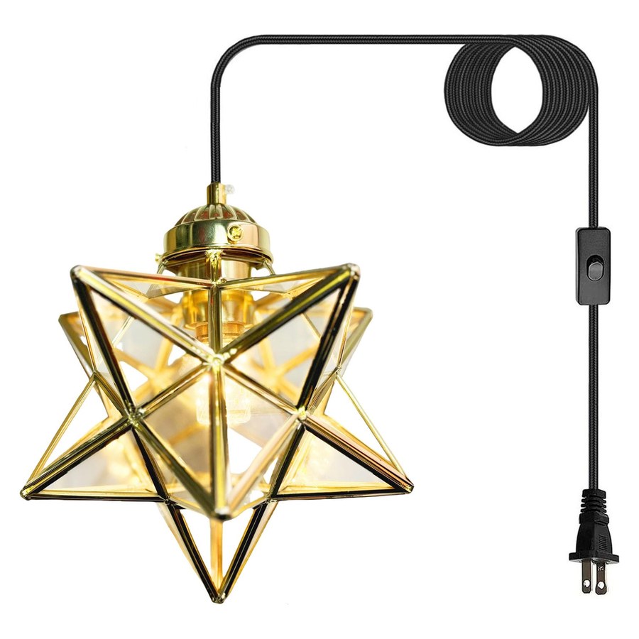 JLOWCO Gold Moravian Star — Brass & Seeded Glass